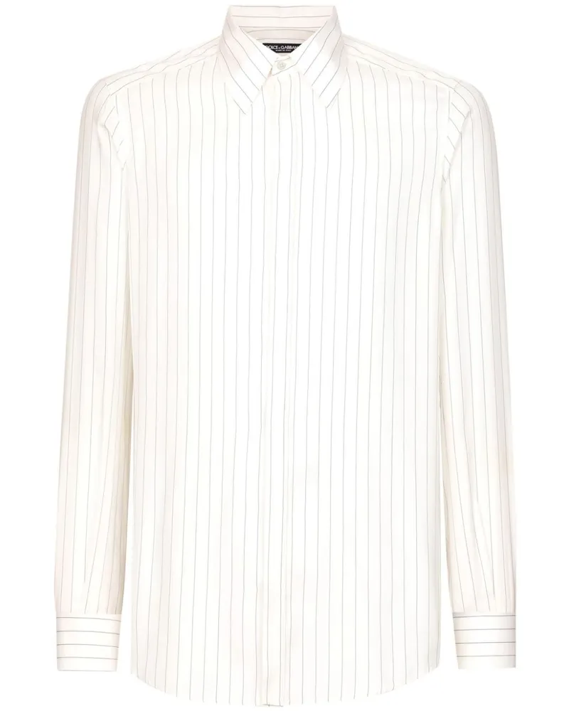 Dolce & Gabbana Gestreiftes Hemd - Weiß Weiß