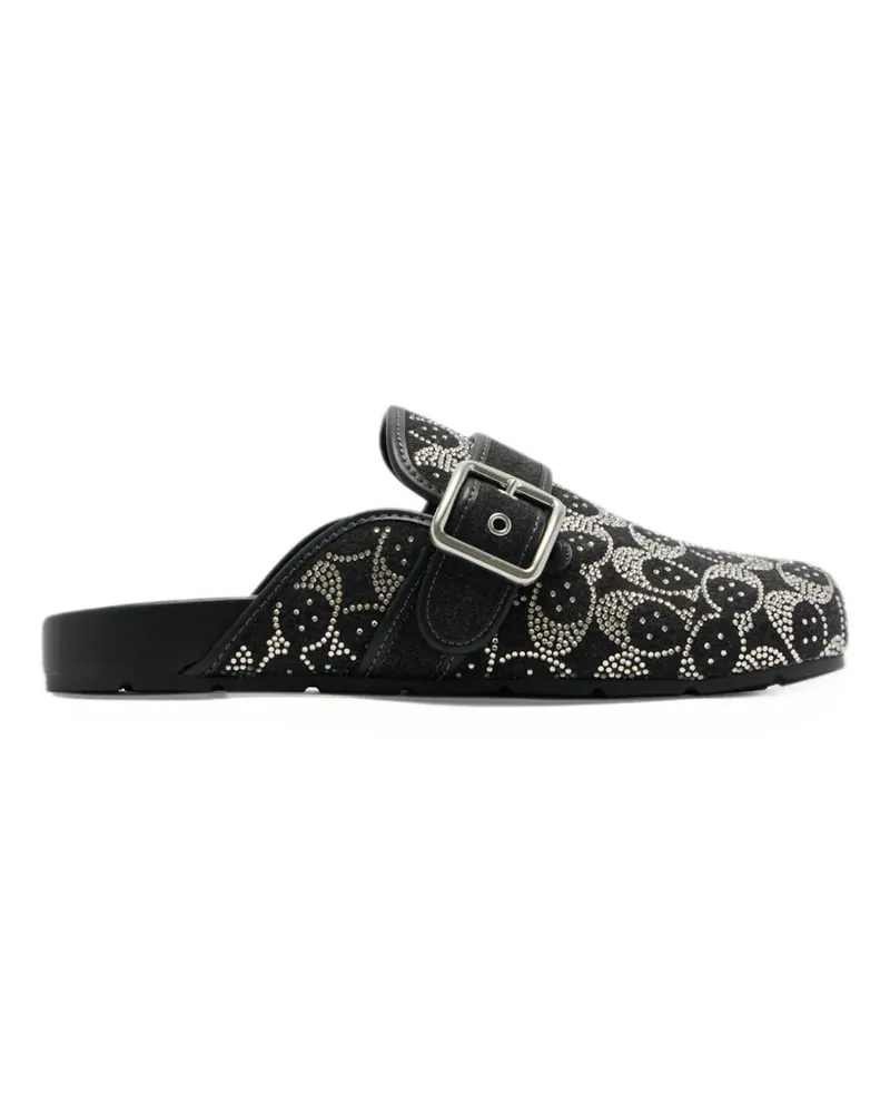 Coach Archival buckle clog with crystal Signature - Schwarz Schwarz