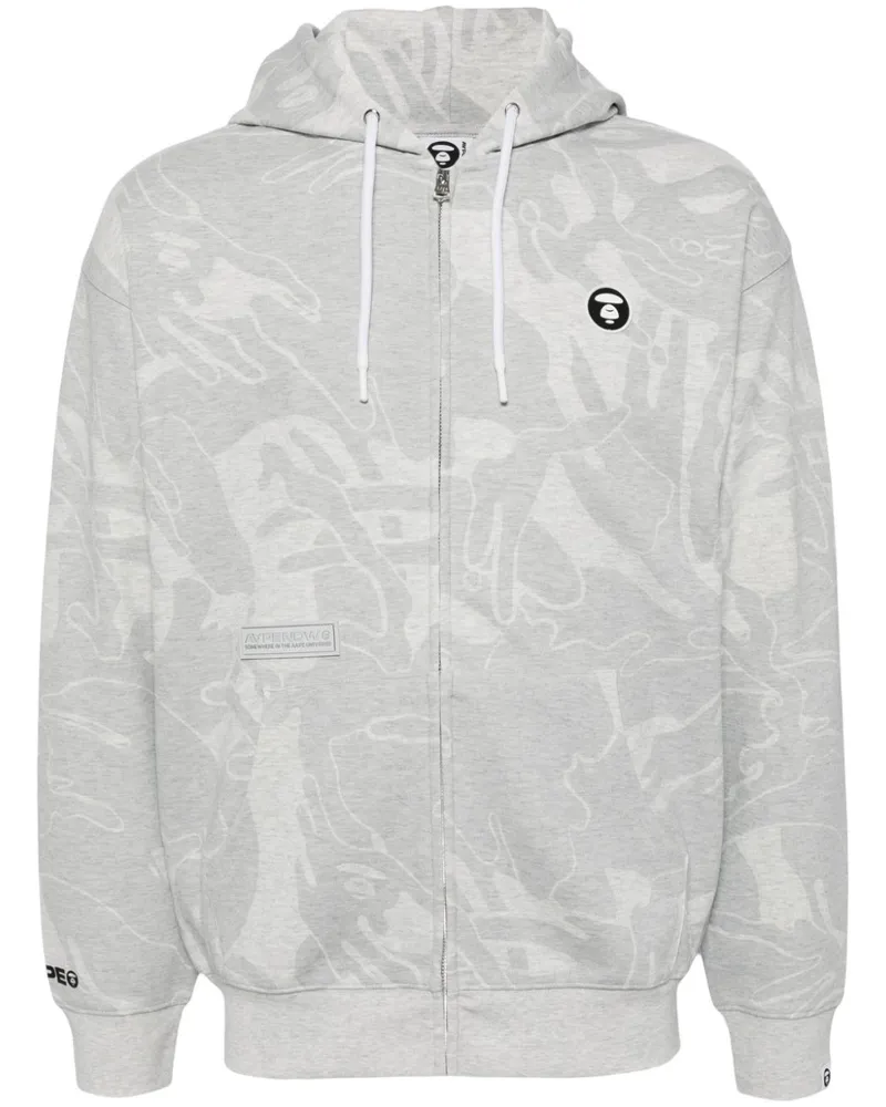 BAPE Moonface Kapuzenjacke mit Logo - Grau Grau
