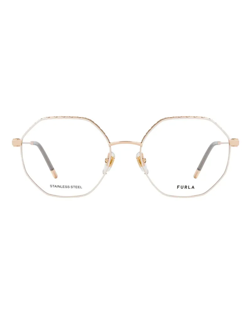 Furla geometric-frame glasses - Gold Gold