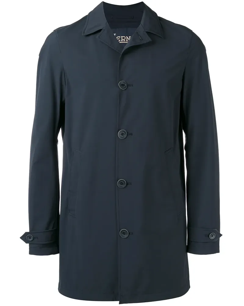 Herno Mittellanger Regenmantel - Blau Blau