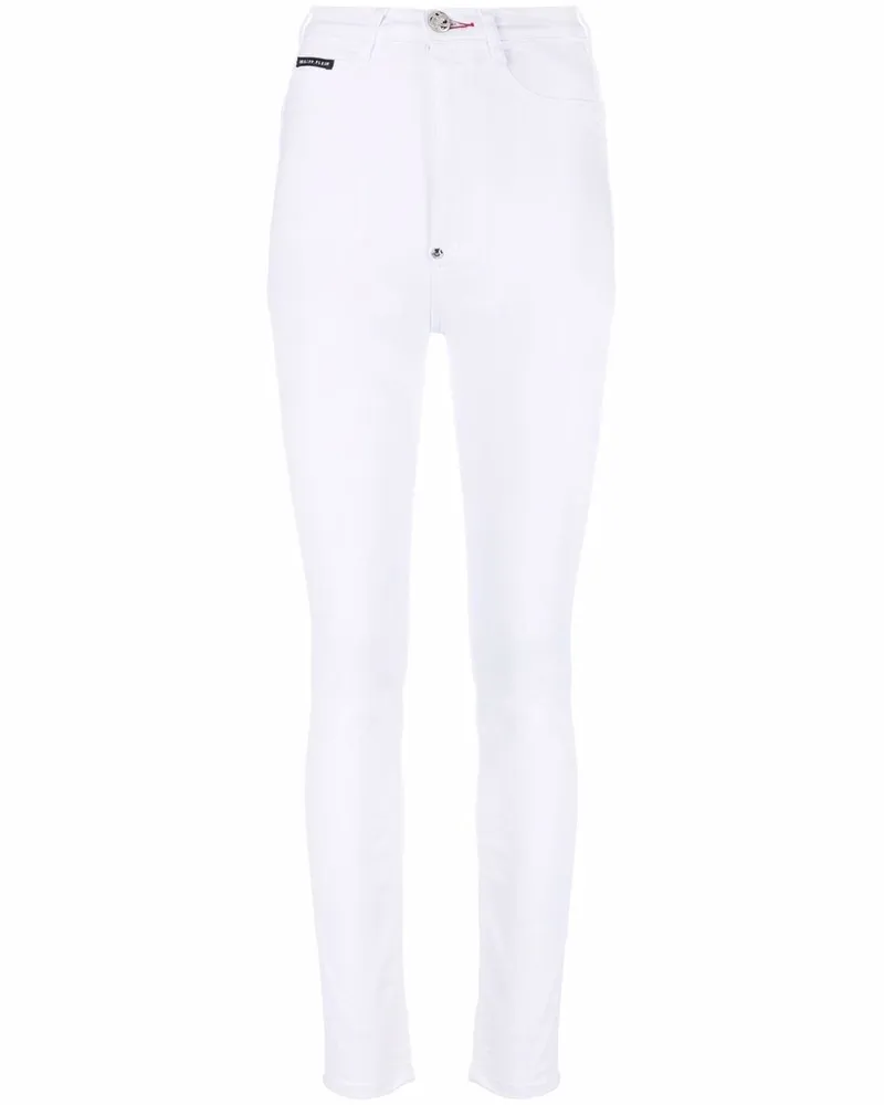 Philipp Plein Jeggings mit hohem Bund - Weiß Weiß