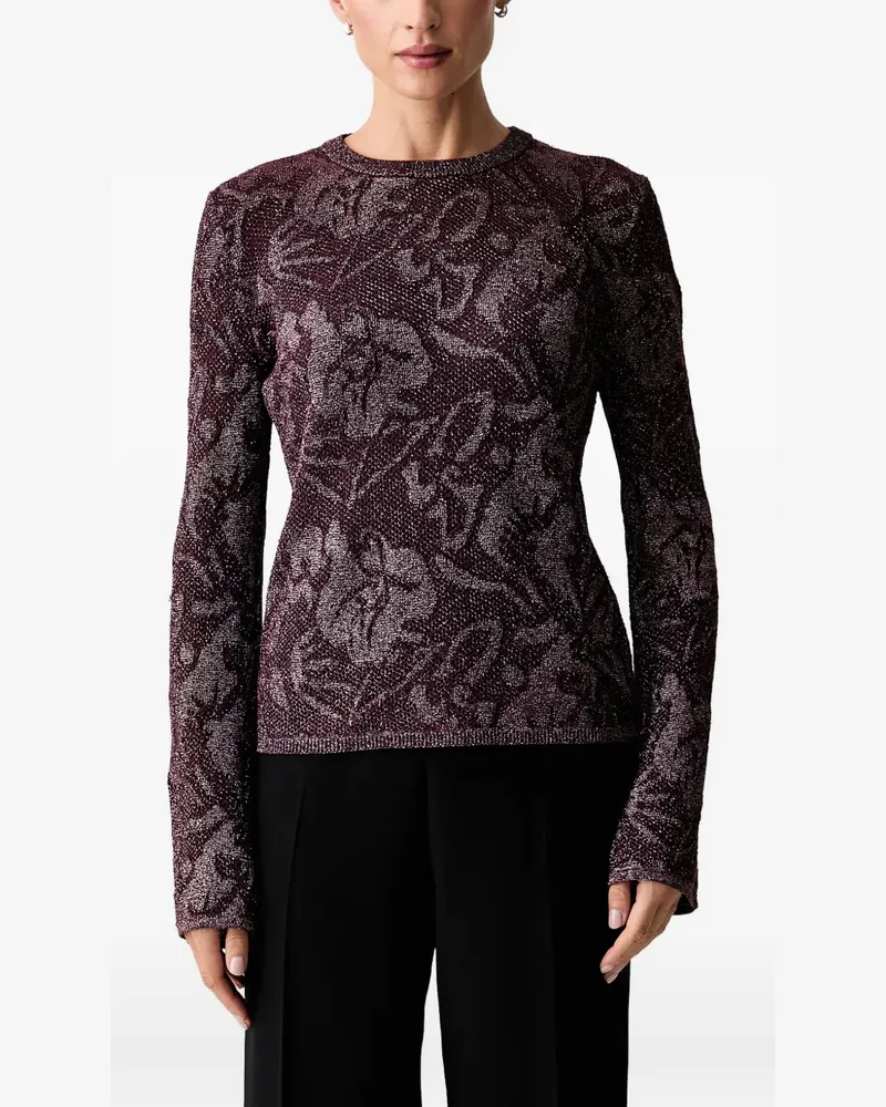 Liu Jo floral-jacquard lamé sweater - Violett Violett