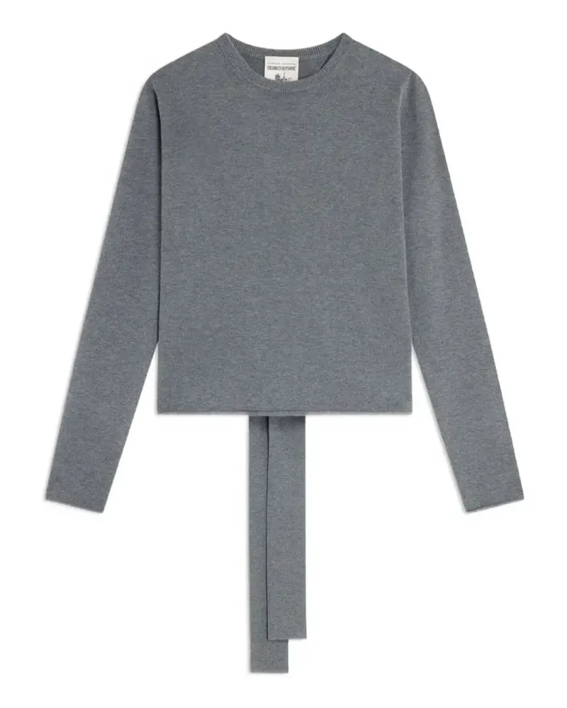 Semicouture Rückenfreier Pullover mit Cut-out - Grau Grau
