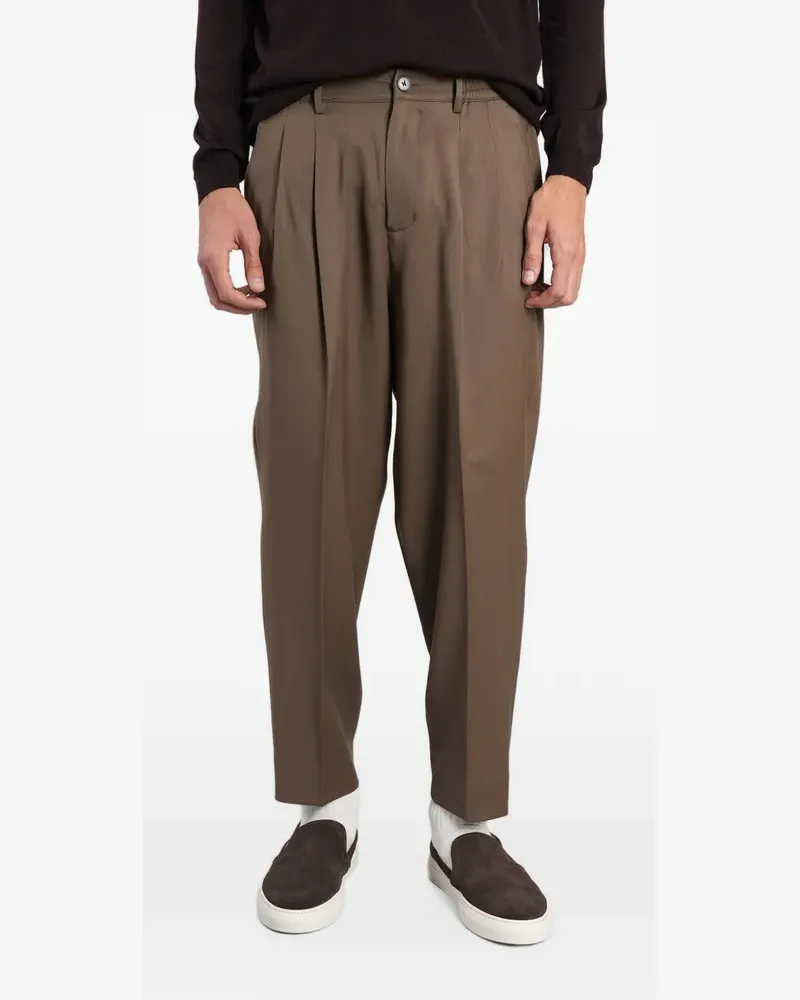 Low Brand Zen Tapered-Hose mit Bundfalten - Braun Braun
