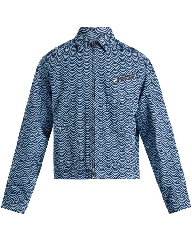 Kenzo Seigaiha Jeansjacke - Blau Blau