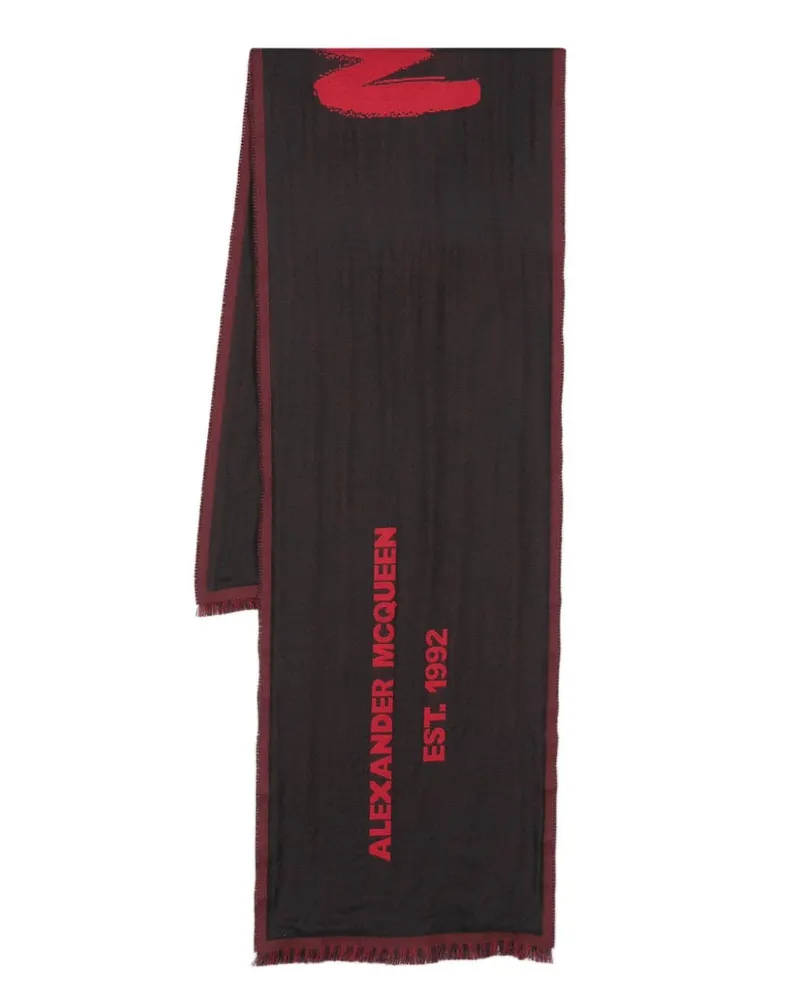 Alexander McQueen Graffiti Schal Schwarz