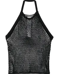 Doublet Neckholder-Top aus Mesh Schwarz