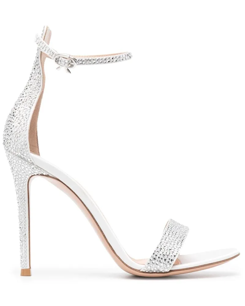 Gianvito Rossi Sandalen mit Kristallen 110mm - Weiß Weiß