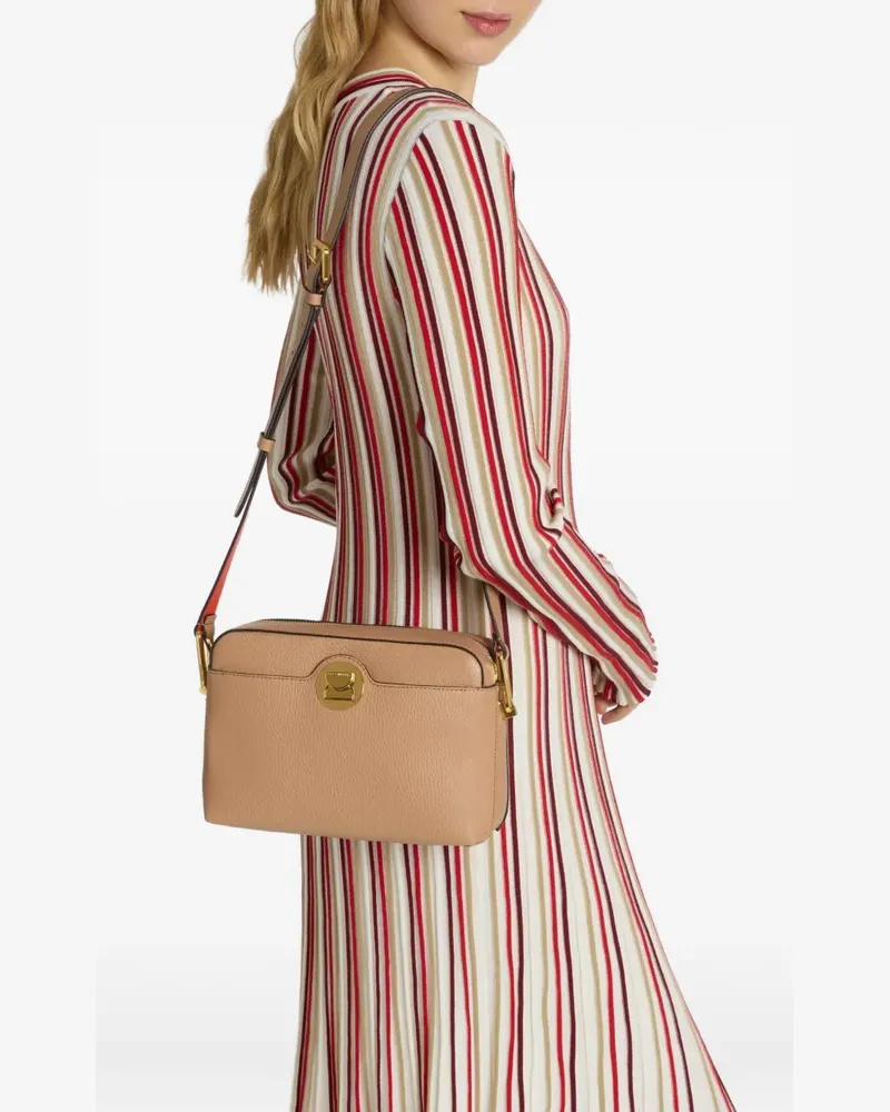 Coccinelle front-pocket logo crossbody bag - Nude Nude