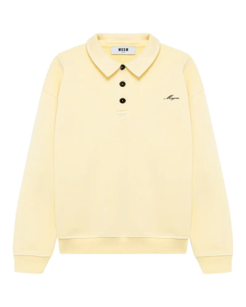 MSGM Pullover mit Poloshirtkragen - Gelb Gelb