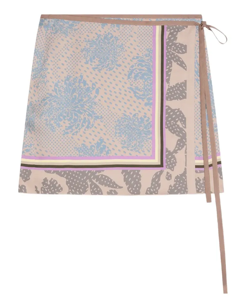 Dries van Noten Gewickelter Minirock mit geometrischem Muster - Nude Nude