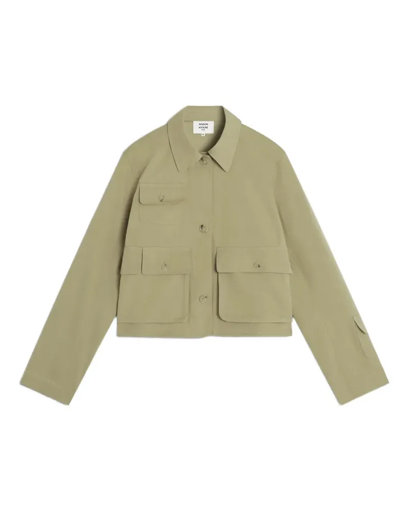 Kitsuné multi-pocket cropped jacket - Grün Grün