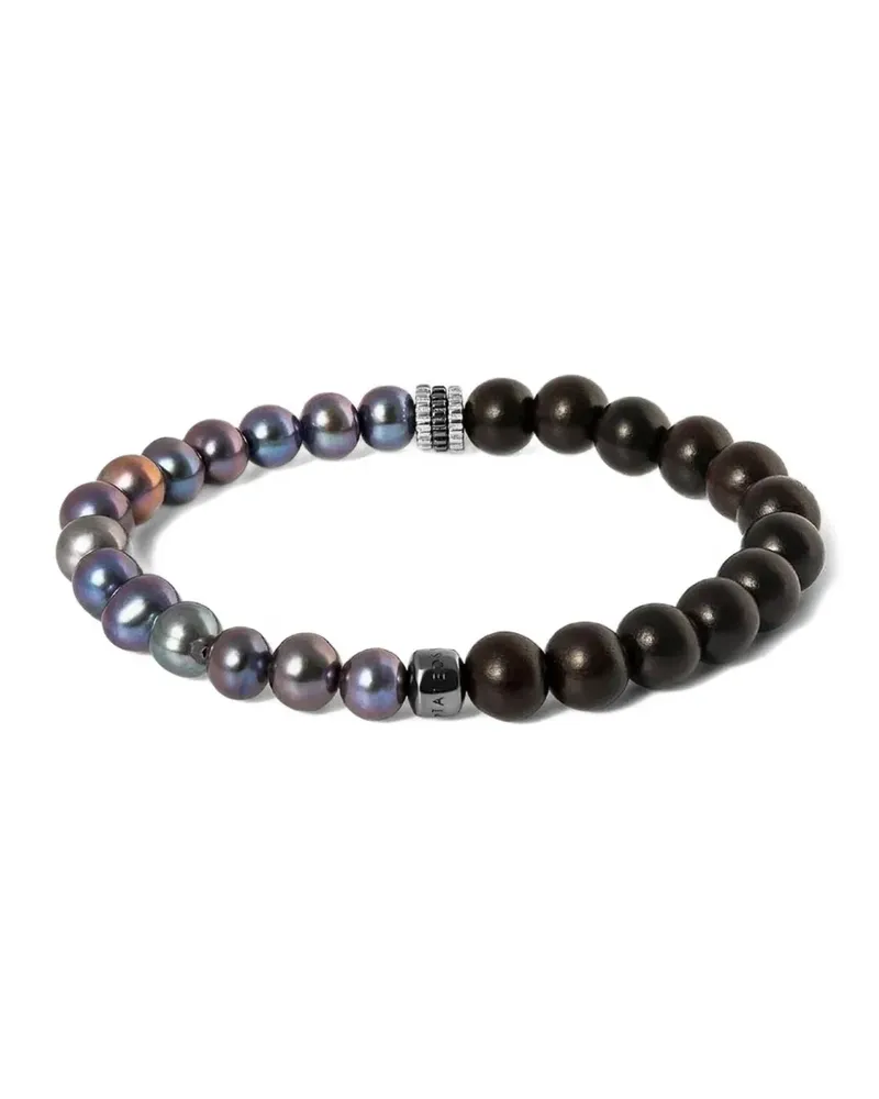 Tateossian Armband mit Perlen - Schwarz Schwarz