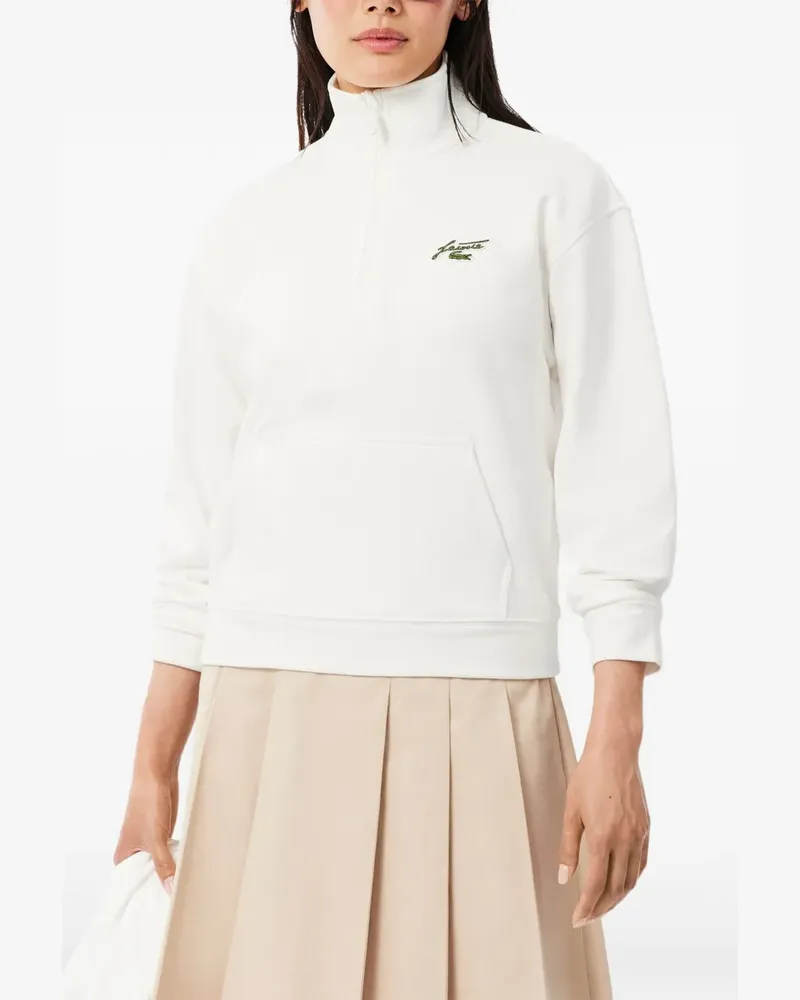 Lacoste logo-patch half-zip sweatshirt - Weiß Weiß
