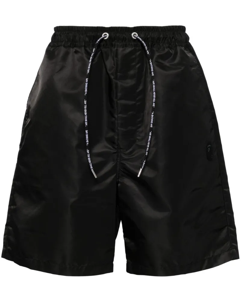 BAPE Lockere Shorts mit Logo-Stickerei - Schwarz Schwarz