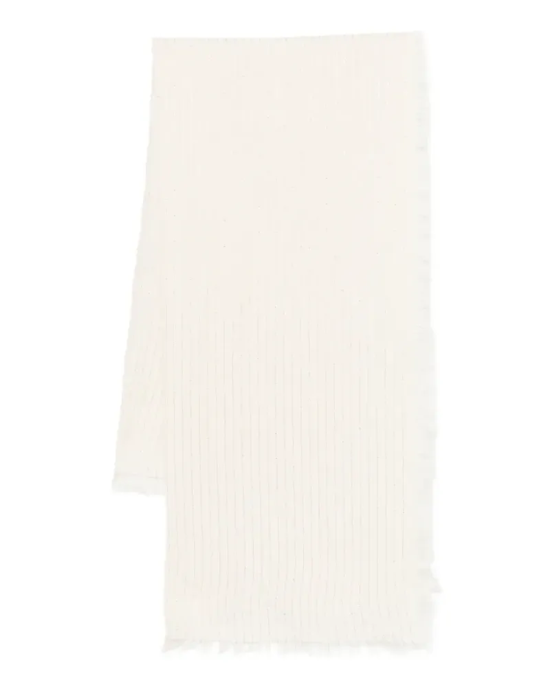 Fabiana Filippi Ausgefranster Schal mit Streifen - Nude Nude