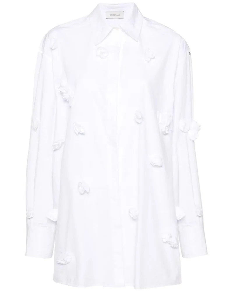 SPORTMAX Hemd mit Blumenapplikation - Weiß Weiß