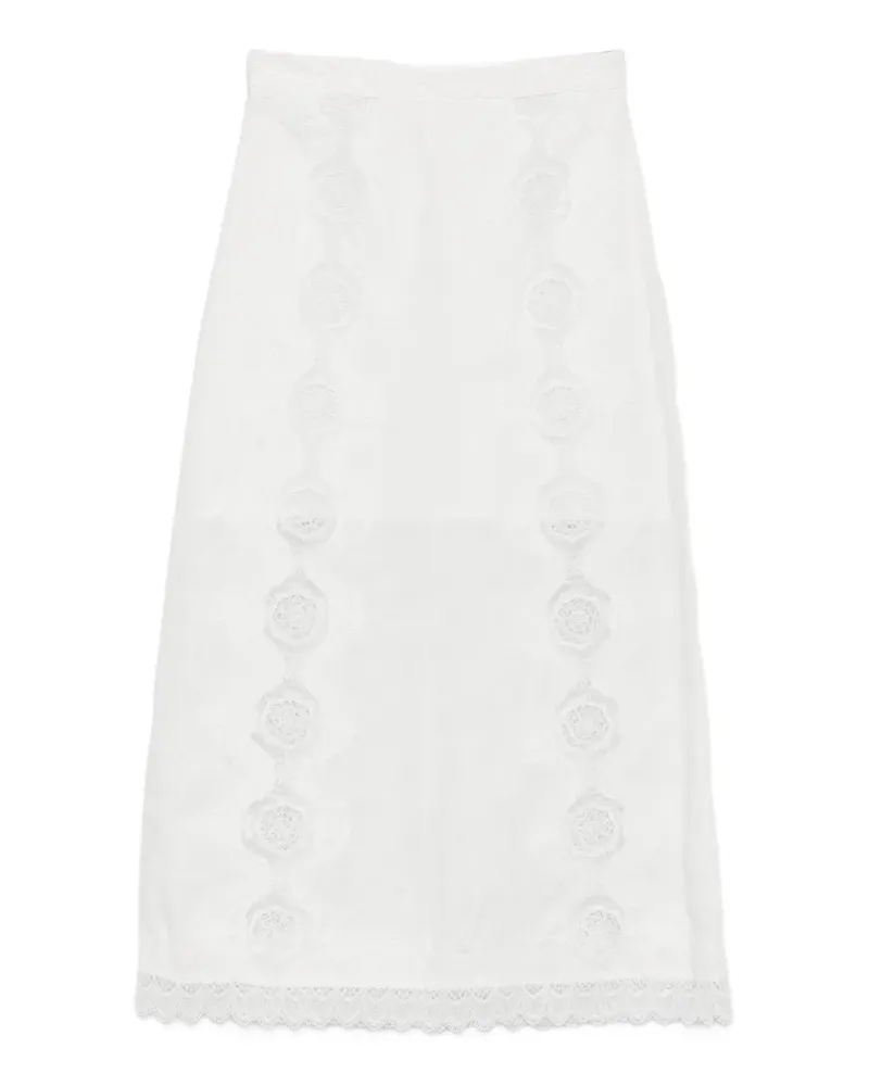 WAIMARI lace-trimmed midi skirt - Weiß Weiß