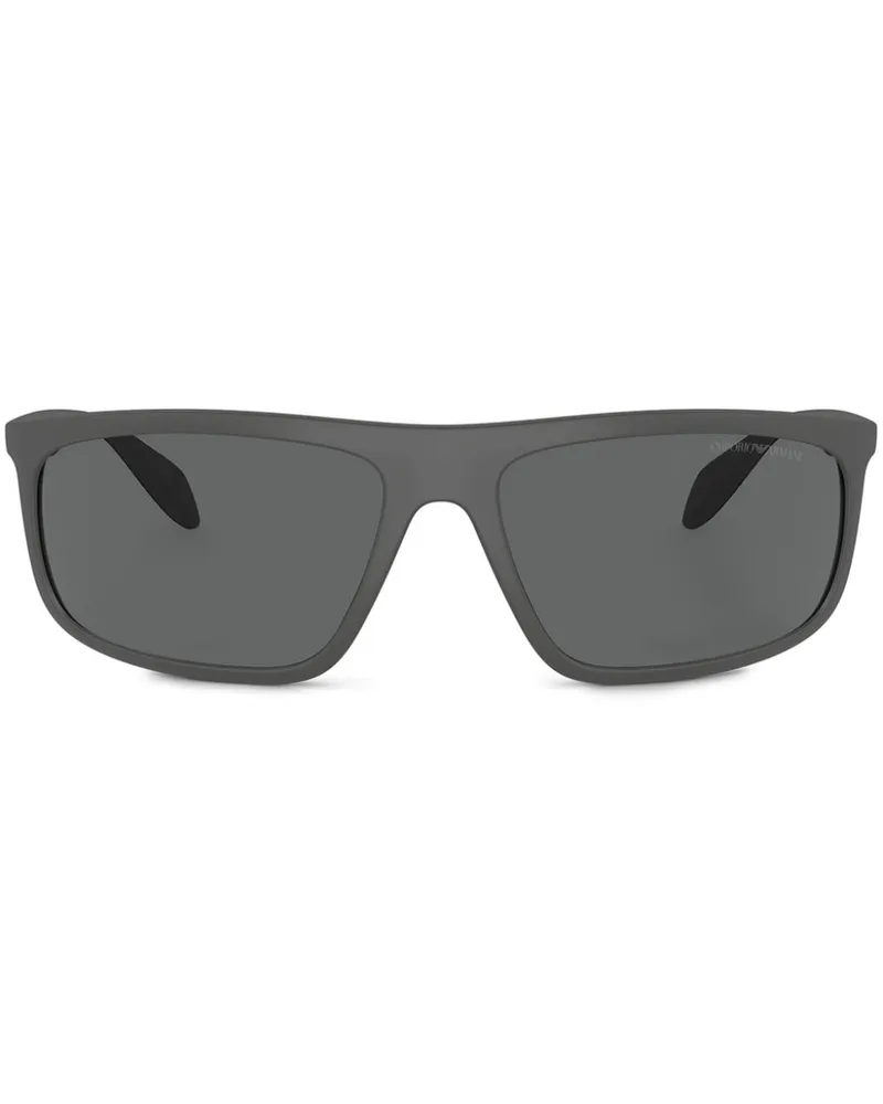 Emporio Armani Sonnenbrille mit Shield-Gestell - Grau Grau