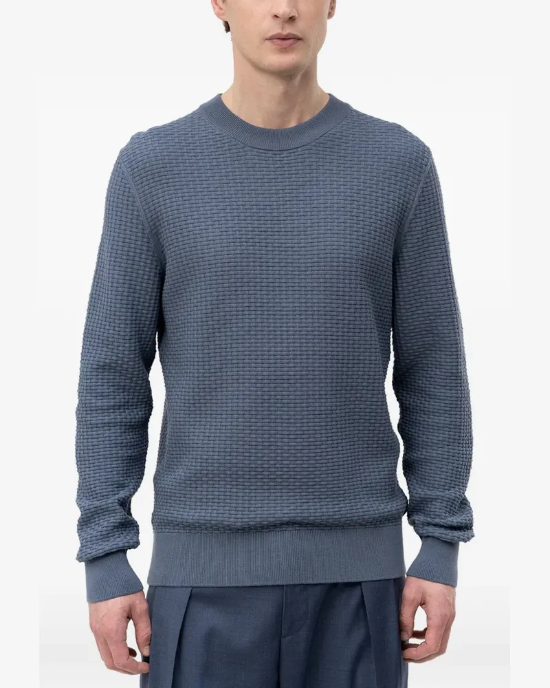 HUGO BOSS basket-weave sweater - Blau Blau