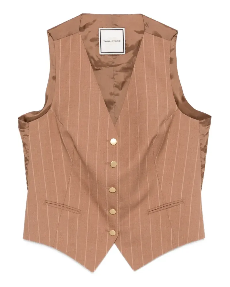 Tagliatore Weste mit Nadelstreifen - Braun Braun