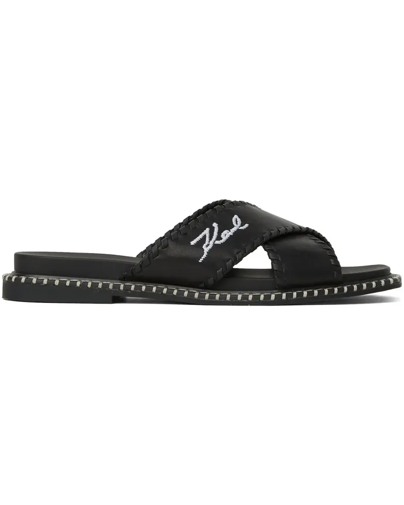 Karl Lagerfeld Lleo Sandalen mit Ziernähten - Schwarz Schwarz