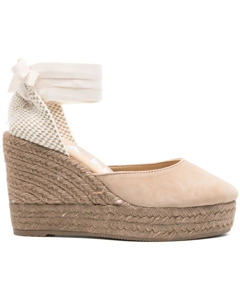 Manebí Espadrilles aus Wildleder, 100mm - Nude Nude