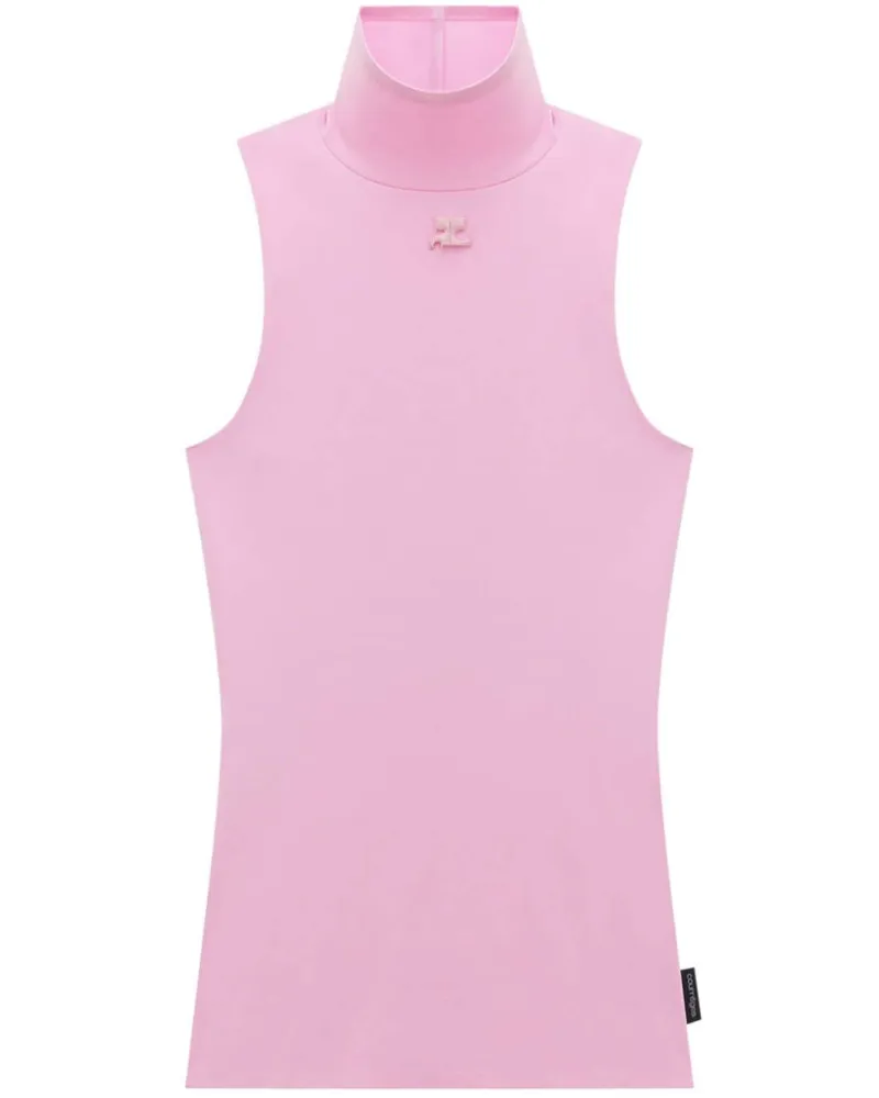 Courrèges Jerseyoberteil mit Logo-Applikation Rosa