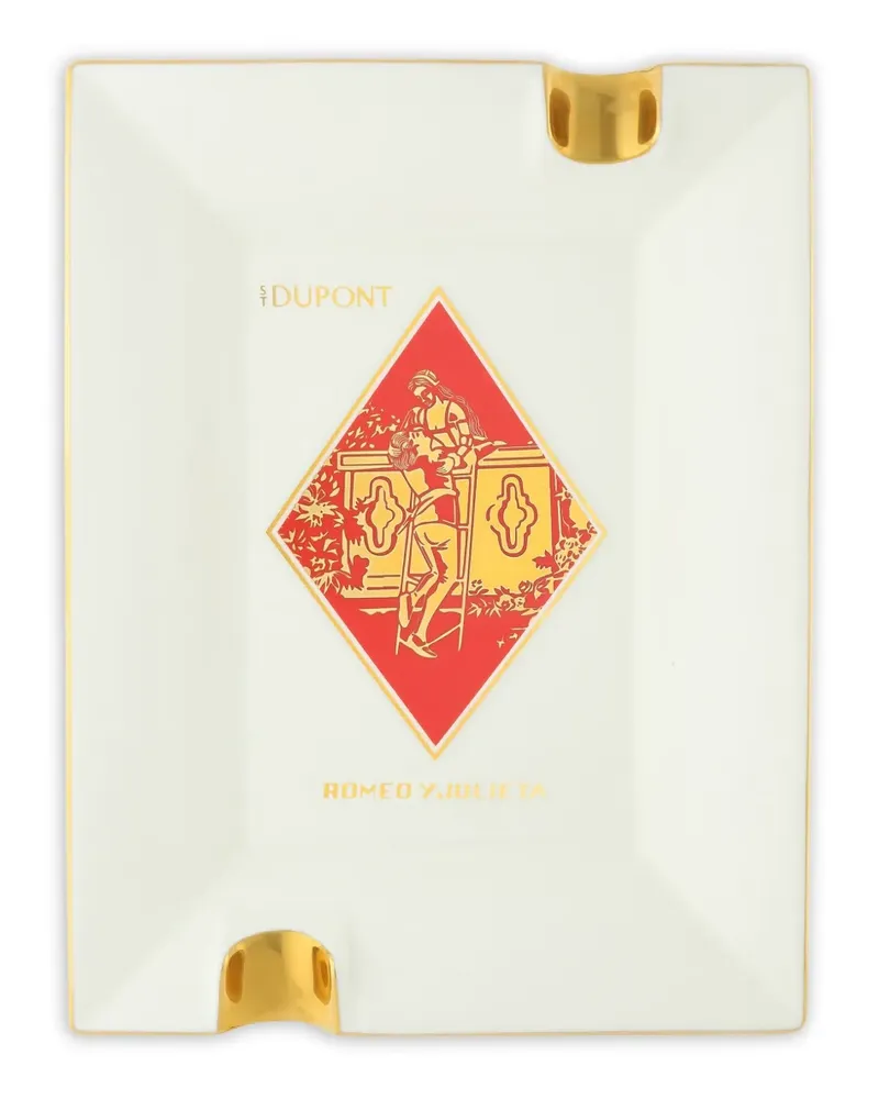 S.T. Dupont Aschenbecher mit Logo-Print - Weiß Weiß