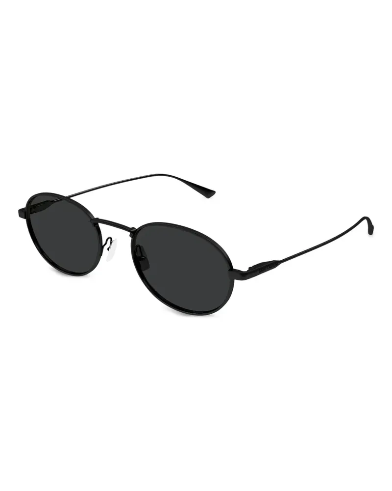 Saint Laurent Sonnenbrille mit ovalem Gestell - Schwarz Schwarz