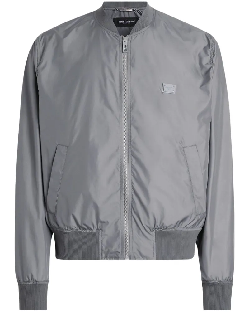 Dolce & Gabbana Bomberjacke mit Logo-Schild - Grau Grau