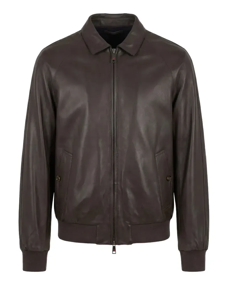 KIRED Pisa zip-up leather jacket - Braun Braun