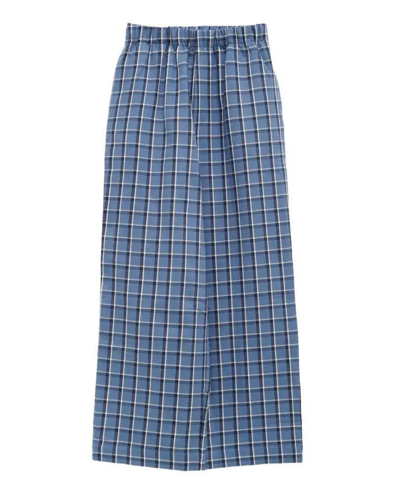 Baserange Claude Wide-Leg-Hose mit Karomuster - Blau Blau