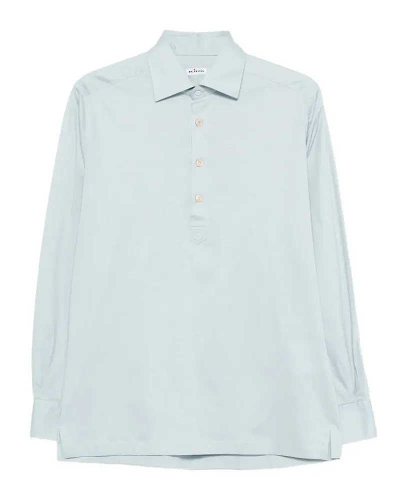 Kiton Poloshirt mit Knopfleiste - Blau Blau