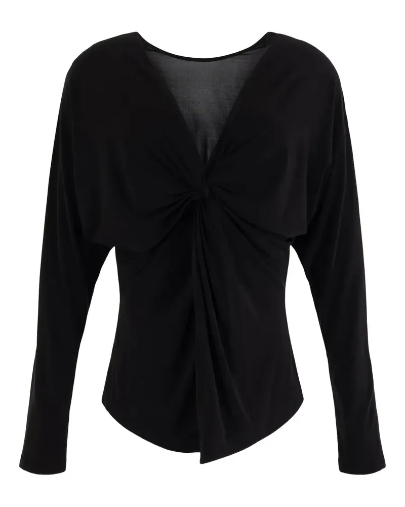 Semicouture knot-detail v-neck blouse - Schwarz Schwarz