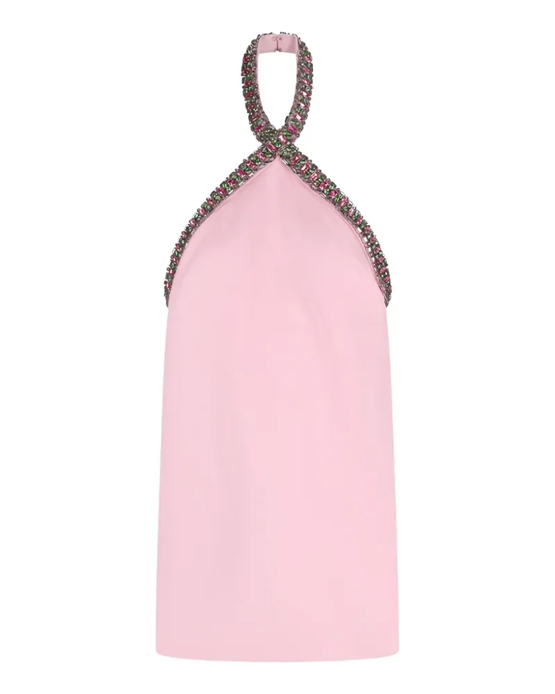 Retrofête Sabry Neckholder-Kleid mit Kristallen - Rosa Rosa