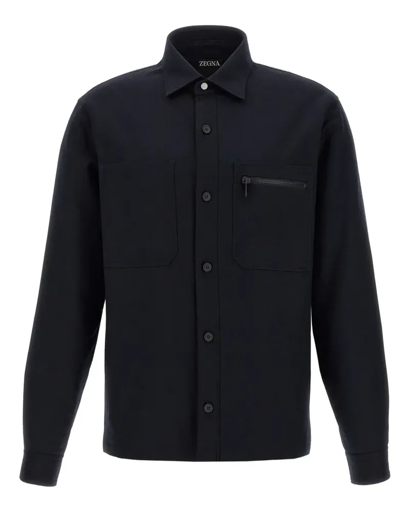 Ermenegildo Zegna Hemd mit Reißverschlusstasche - Blau Blau