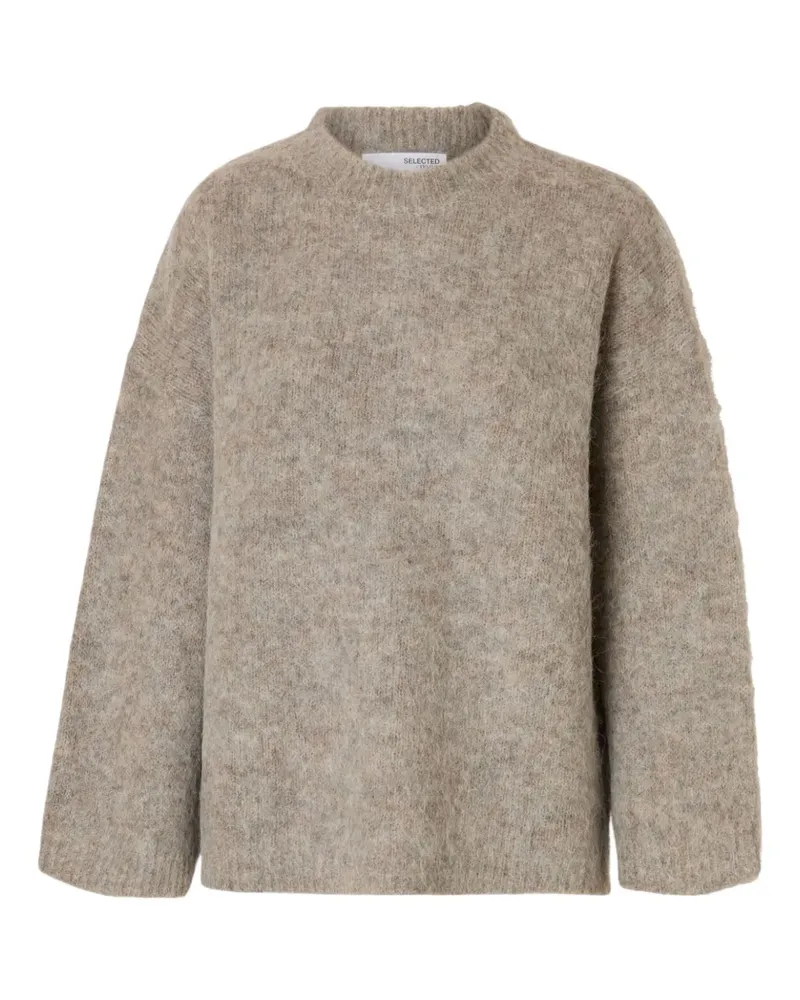 Selected round-neck sweater - Nude Nude