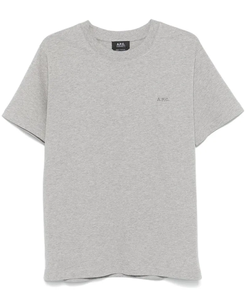 A.P.C. T-Shirt mit Logo-Stickerei - Grau Grau