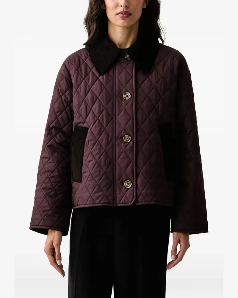 Barbour quilted corduroy-collar jacket - Violett Violett