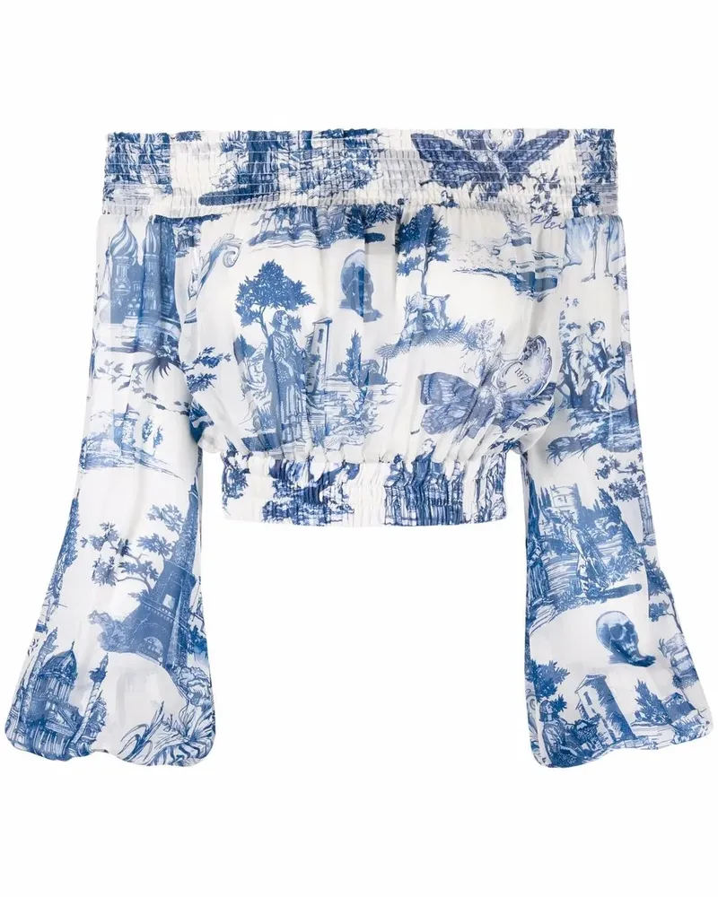 Philipp Plein Georgette-Bluse - Weiß Weiß