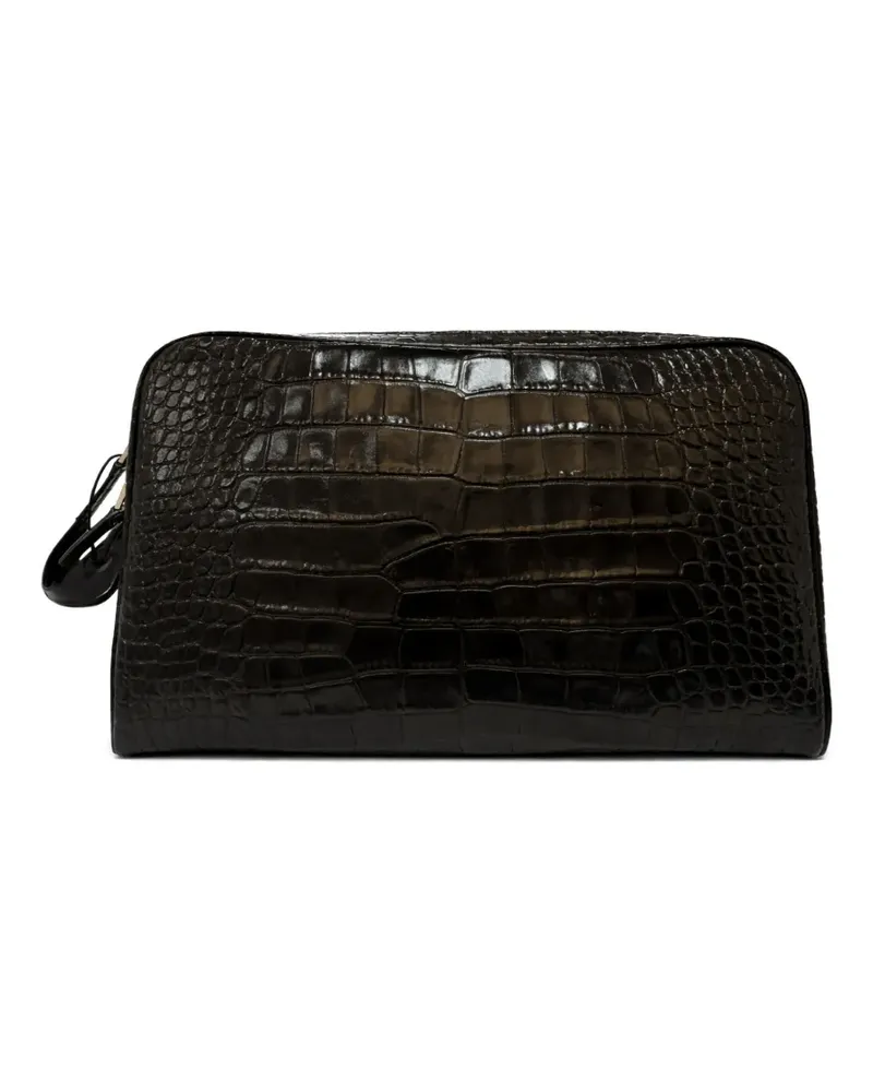 Tom Ford crocodile-effect leather clutch bag - Schwarz Schwarz