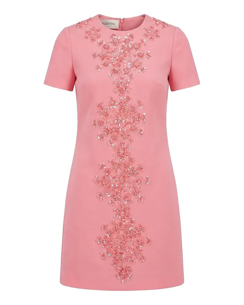 Valentino Garavani sequin-embellished floral-appliqué dress - Rosa Rosa