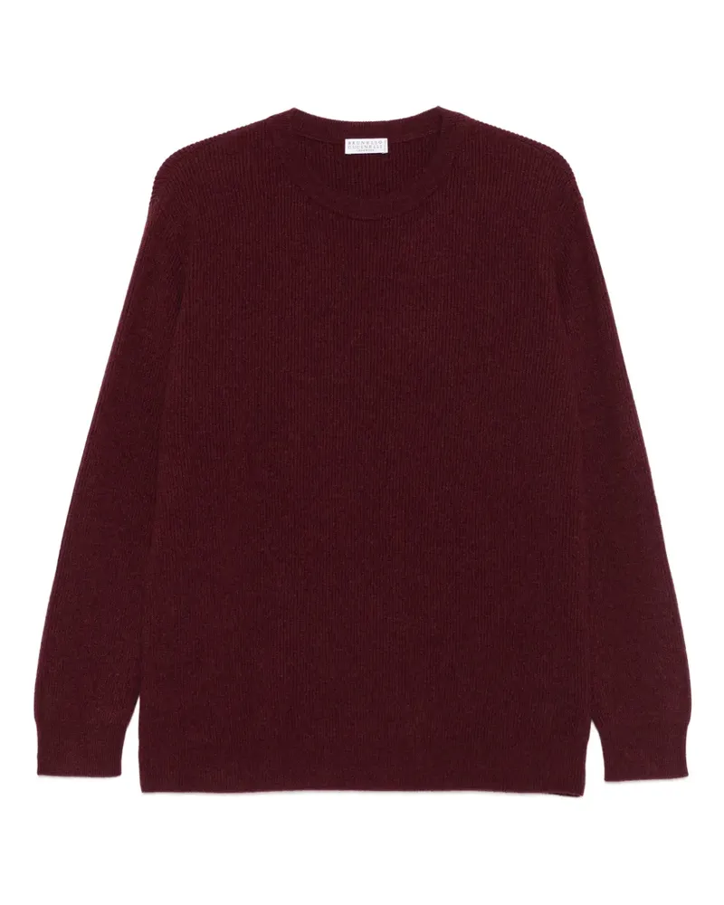 Brunello Cucinelli Gerippter Pullover - Rot Rot