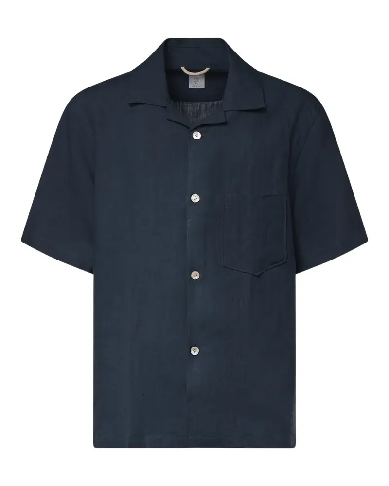 Eleventy short-sleeve chest-pocket shirt - Blau Blau