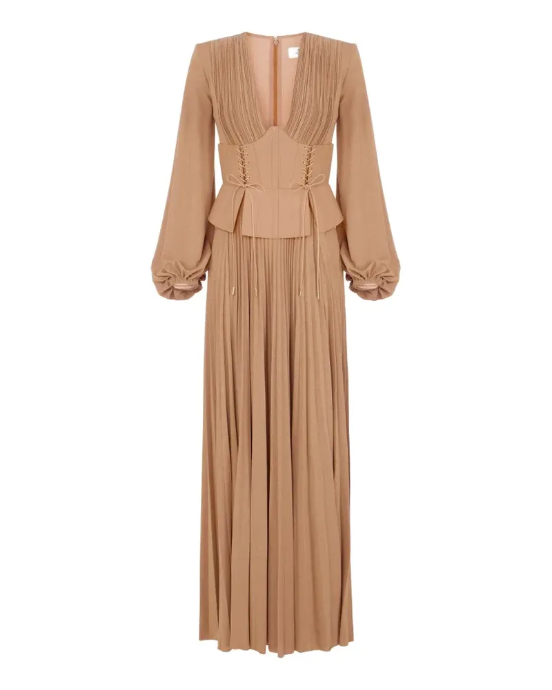 Elisabetta Franchi Red Carpet Kleid aus Jersey mit Lamé-Effekt - Nude Nude