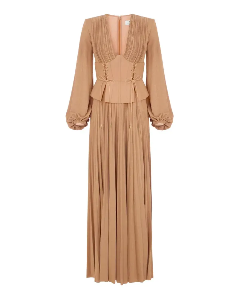 Elisabetta Franchi Red Carpet dress in lamé-effect jersey - Nude Nude