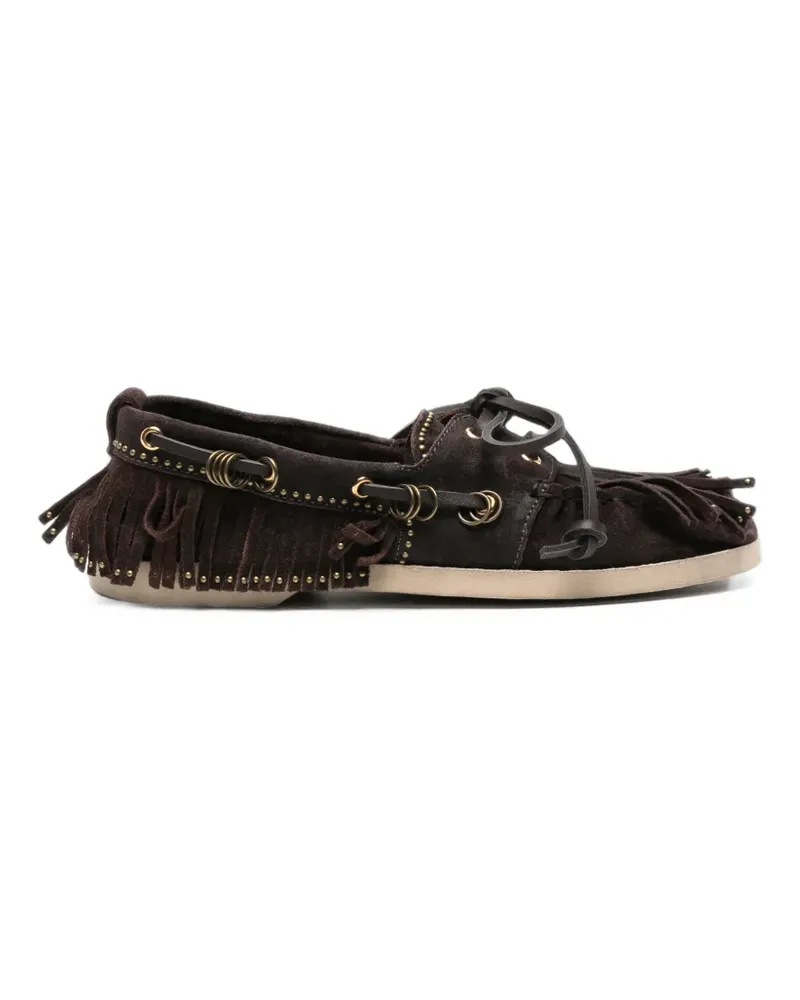 Golden Goose fringed studded boat shoes - Braun Braun