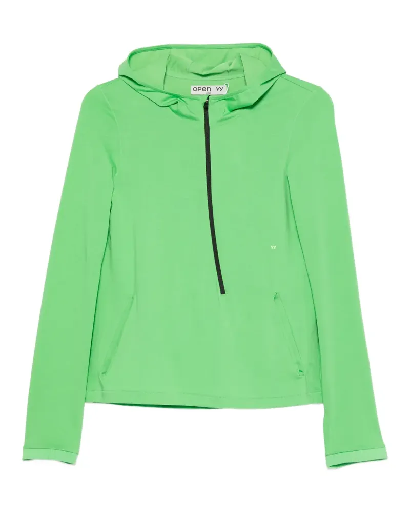 OPEN YY half-zip jersey hoodie - Grün Grün